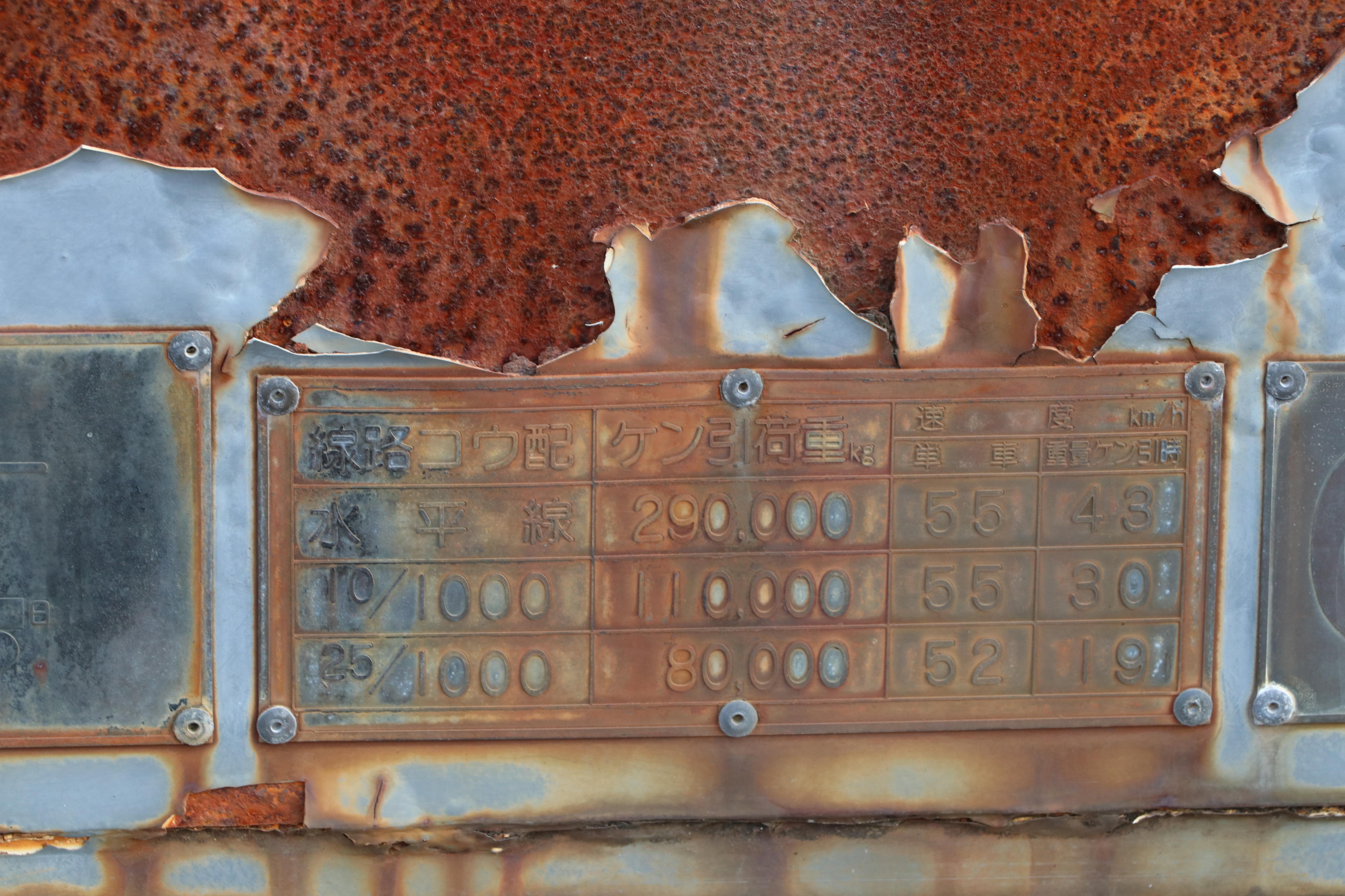 スペックを記した銘板